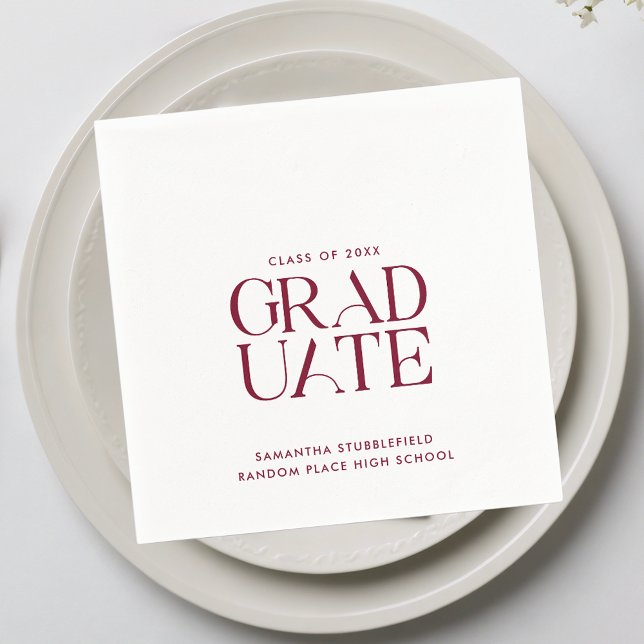 Examen 2026 Modern Festseddel Pappersservett (Graduation 2025 Modern Party Paper Napkins)