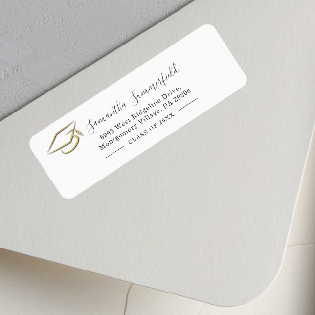 Examen 2026 Nyexaminerad Returadress Etikett (Graduation 2025 Graduate Return Address Label)