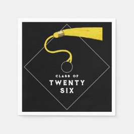 Examen 2026 Party Svart Pappersservett