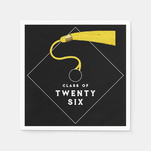 Examen 2026 Party Svart Pappersservett (Framsidan)