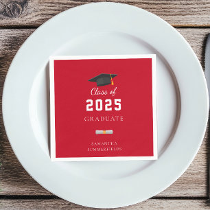 Examen 2026 Röd Vit Anpassad Pappers- Pappersservett