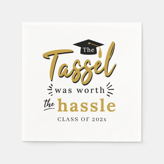 Examen 2026 Tassel Var Värt Besväret Papper Pappersservett (Framsidan)