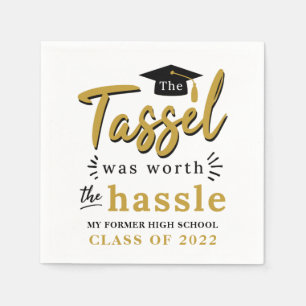 Examen 2026 Tassel Worth the Hassle Studentfirande Pappersservett