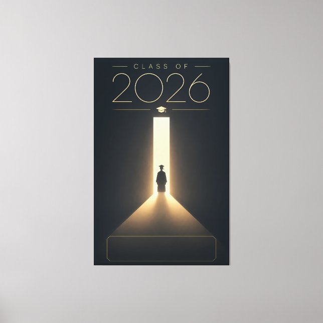 Examen 2026 Utexamenspresent med eget namn Canvastryck (Framsida)