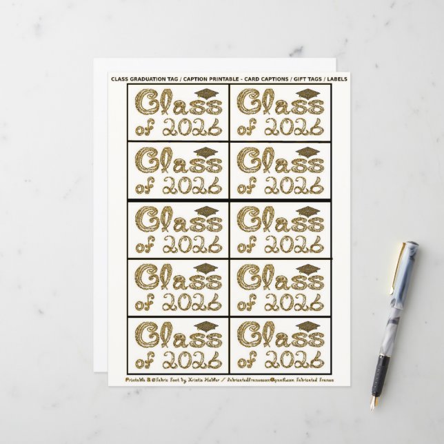 Examen 2026 Utexaminerings Brun Märke Texter Pappe (Fram/Back In Situ)