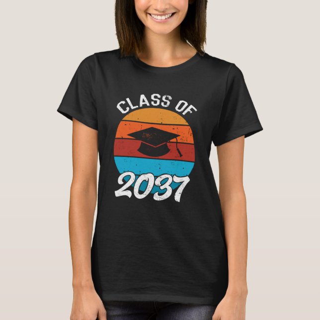 Examen 2037 Förskoleutexaminerad Utexaminerad Flic T Shirt (Framsida)