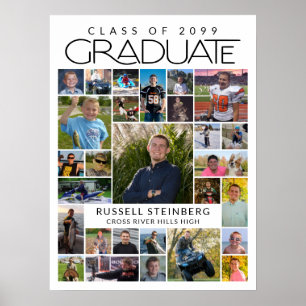 Examen 28 Fotocollage Modern Vit Svart Poster