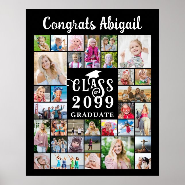 Examen 32 Foto Collage Klass År Poster (Framsidan)