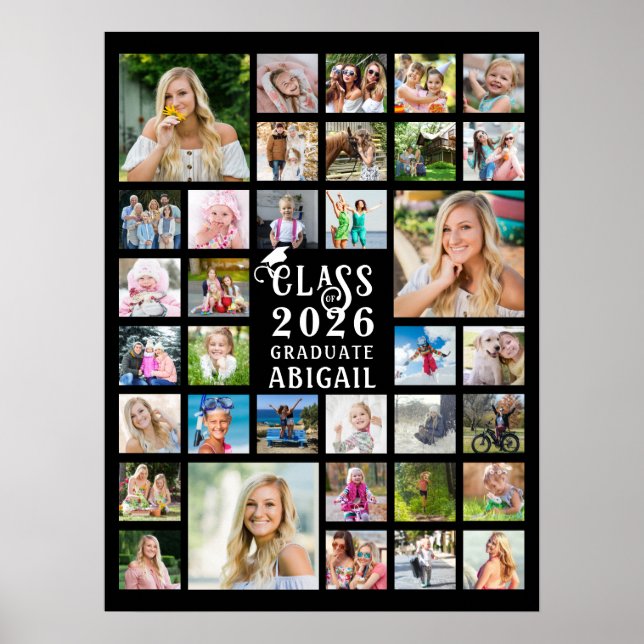 Examen 35 Fotocollage Klass år Examinerad Poster (Framsidan)