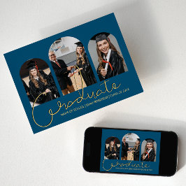 Examen | 3 Valvd Fotokollage-kort Meddelande