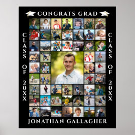 Examen 55 Fotokollage Grattis Student Poster