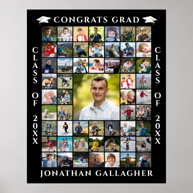 Examen 55 Fotokollage Grattis Student Poster (Framsidan)