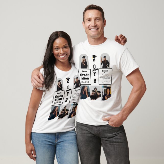 Examen 5 Fotos Celebration Utexaminalmönster T Shirt (Unisex)