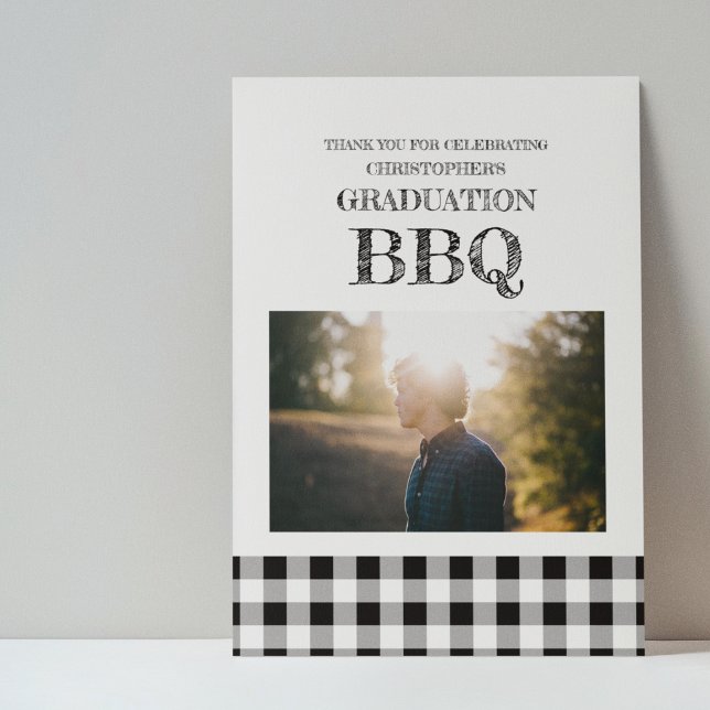 Examen BBQ Gingham Tack Kort (Skapare uppladdad)