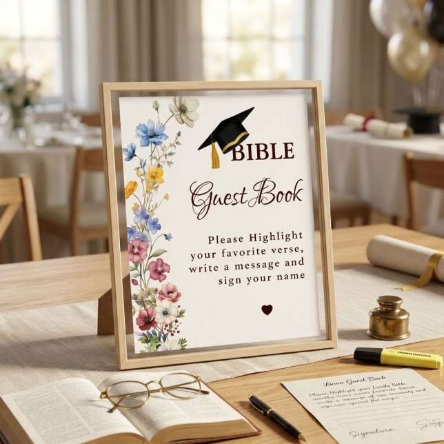 Examen Bibel Gästbok Skylt, Examen Fest Poster (Skapare uppladdad)