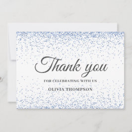 Examen Blå Glitter Tacksamhetskort Tack Kort