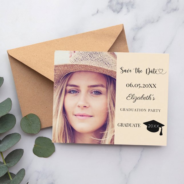 Examen champagne Save the Date-kort (Skapare uppladdad)