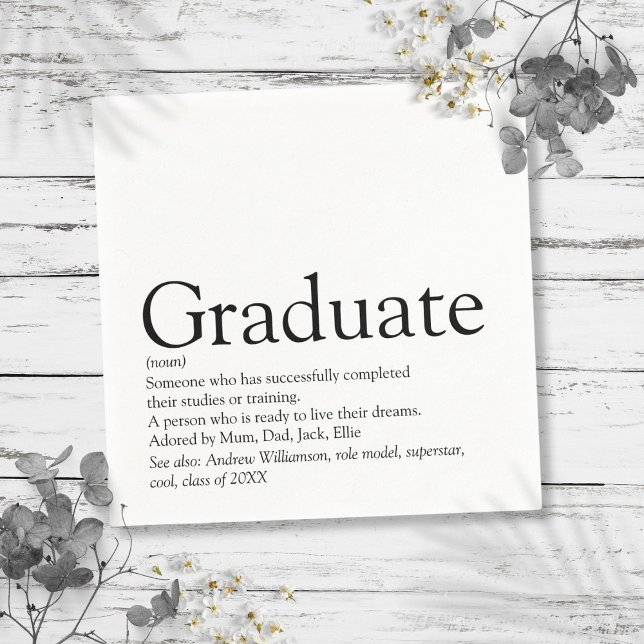 Examen Definition Fun Modern Pappersservett (Graduate Definition Fun Modern Napkins)