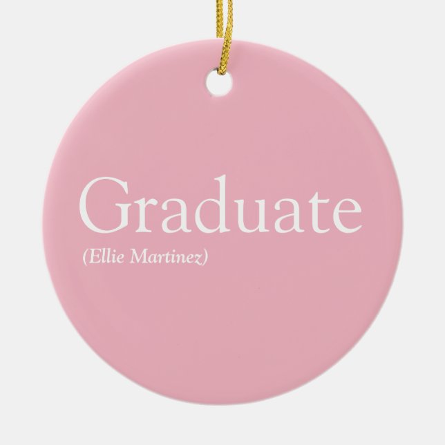 Examen Definition Girly Rosa Rolig Julgransprydnad Keramik (Framsidan)