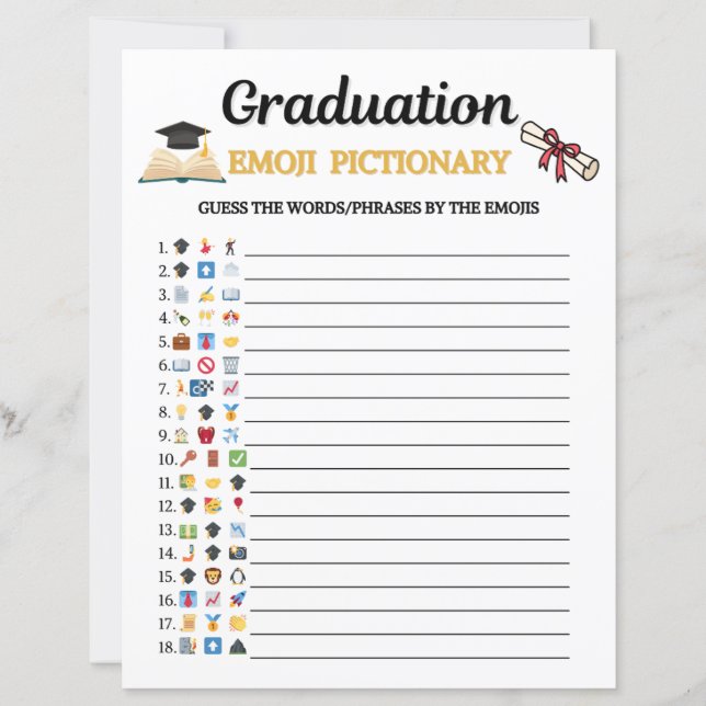 Examen Emoji Pictionary-spel (Framsida)