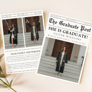 Examen Examensfoto Kollage Tidning Utexaminerad Meddelande