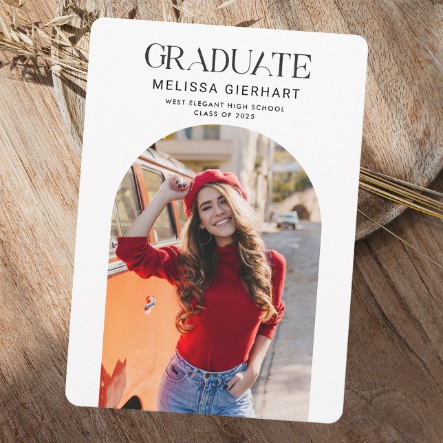 Examen Foto 2026 Examen Fest Inbjudningar (Graduation 2025 Rounded Corners Photo Block Party Invitation)