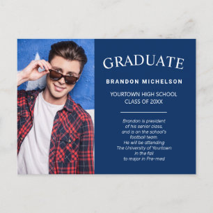 Examen Foto Annonser Invitation Blå Inbjudan Vykort