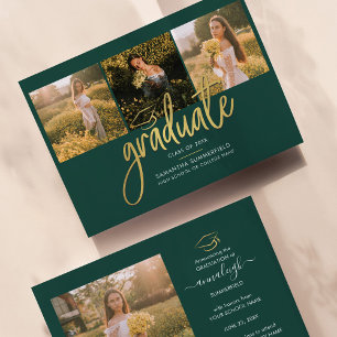 Examen Fotokollage manus Grön examen 2026 Meddelande