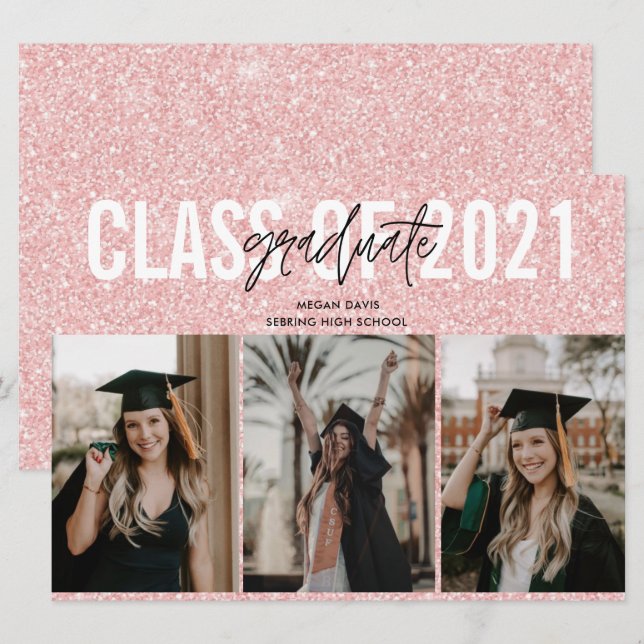 Examen från gymnasiet Rosa Tre Foto (Fram/baksida)