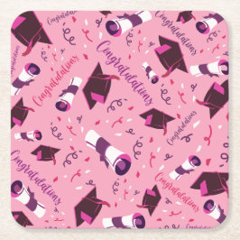 Examen Grattis Underlägg Papper Kvadrat