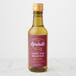 Examen Gratulerar Vinröd Guld Gul Mini Vinetikett