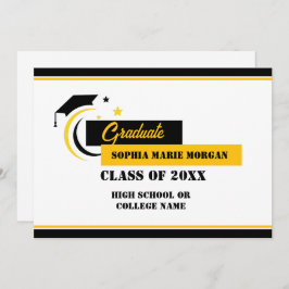 Examen Gul Svart Vit Examen Inbjudan