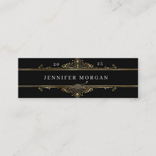 Examen Guld ornament elegant namn kort