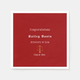 Examen Guld Rättvisans Våg Röda   Pappersservett