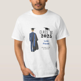 Examen Högskola Skolavslutande Ung Man T Shirt