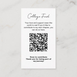 Examen Klasskassa QR-kod Minimalistisk Modern Tilläggskort