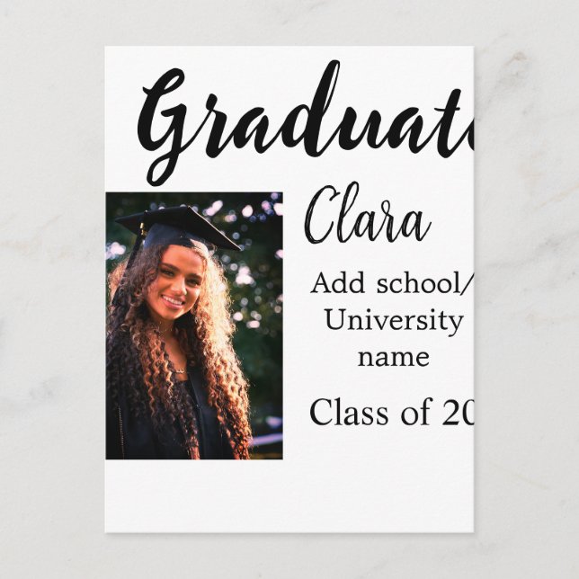 Examen lägg till namn klass av 20xx grattis lägg t vykort (Framsida)