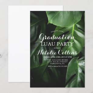 Examen Luau Tropisk Palmblad Inbjudan