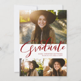 Examen manus tre foto röd examen inbjudningar