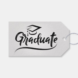 Examen med examenshatt presentetikett