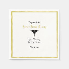 Examen, Medicinskola, Kaduceus, Guld Pappersservett