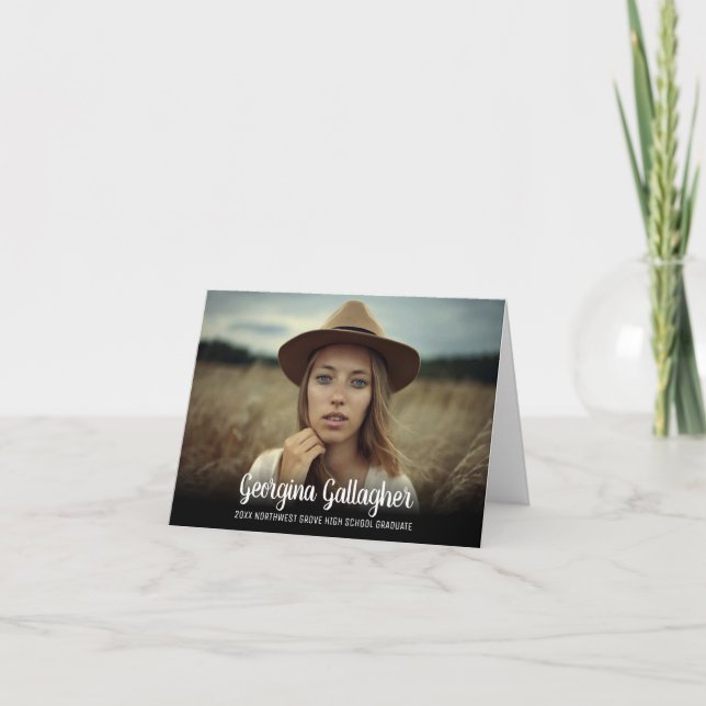 Examen Modern Fet Bild | Examen Namn Handskrift Meddelande (Framsida)