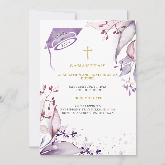 Examen och konfirmationsmiddag inbjudningar (Framsida)