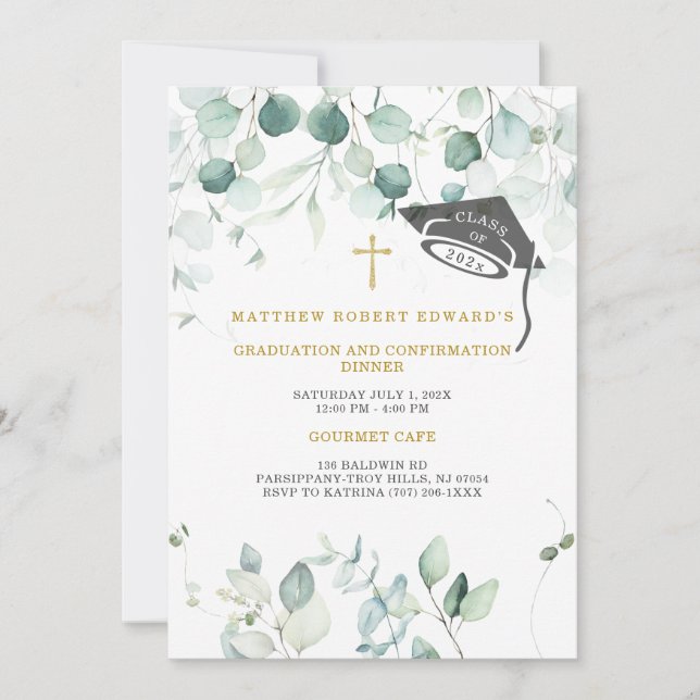 Examen och konfirmationsmiddag inbjudningar (Framsida)