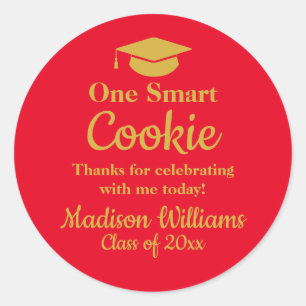 Examen One Smart Cookie Att gå Grad Behandla Förmå Runt Klistermärke