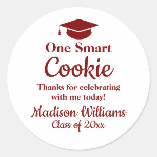 Examen One Smart Cookie Att gåva för examen Runt Klistermärke