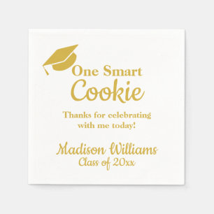 Examen One Smart Cookie Party Guld Grad Papper Pappersservett