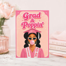 Examen & Poppin' Rosa Bubblegum Svart Tjej Examen