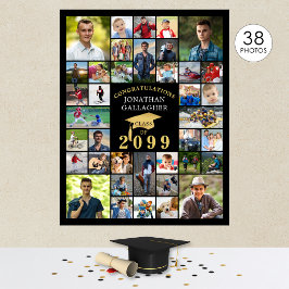 Examen Svart Guld Grattis 38 Foto Collage Poster