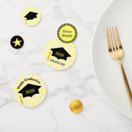 Examen Svart Keps & Solstrålar Bordskonfetti